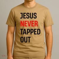 Wrestling Jesus Never Tapped Out Christian Wrestle T-Shirt thumb 3