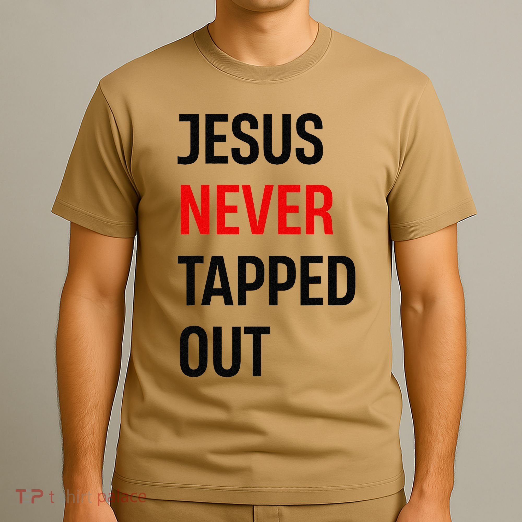 Wrestling Jesus Never Tapped Out Christian Wrestle T-Shirt