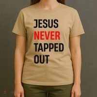 Wrestling Jesus Never Tapped Out Christian Wrestle T-Shirt thumb 4