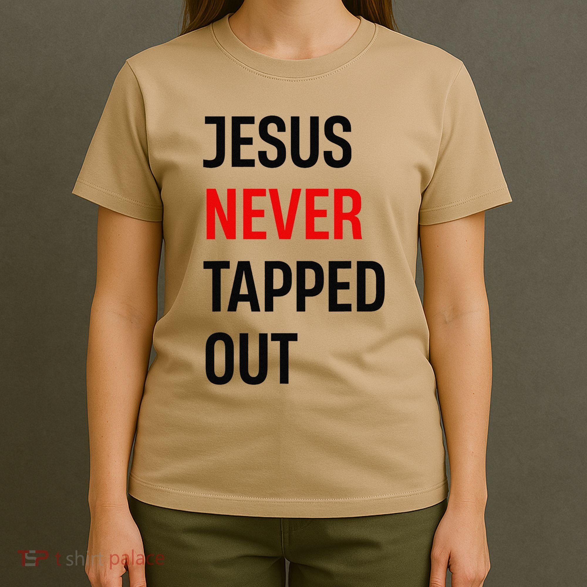 Wrestling Jesus Never Tapped Out Christian Wrestle T-Shirt