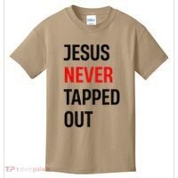Wrestling Jesus Never Tapped Out Christian Wrestle Kids T-Shirt thumb 0