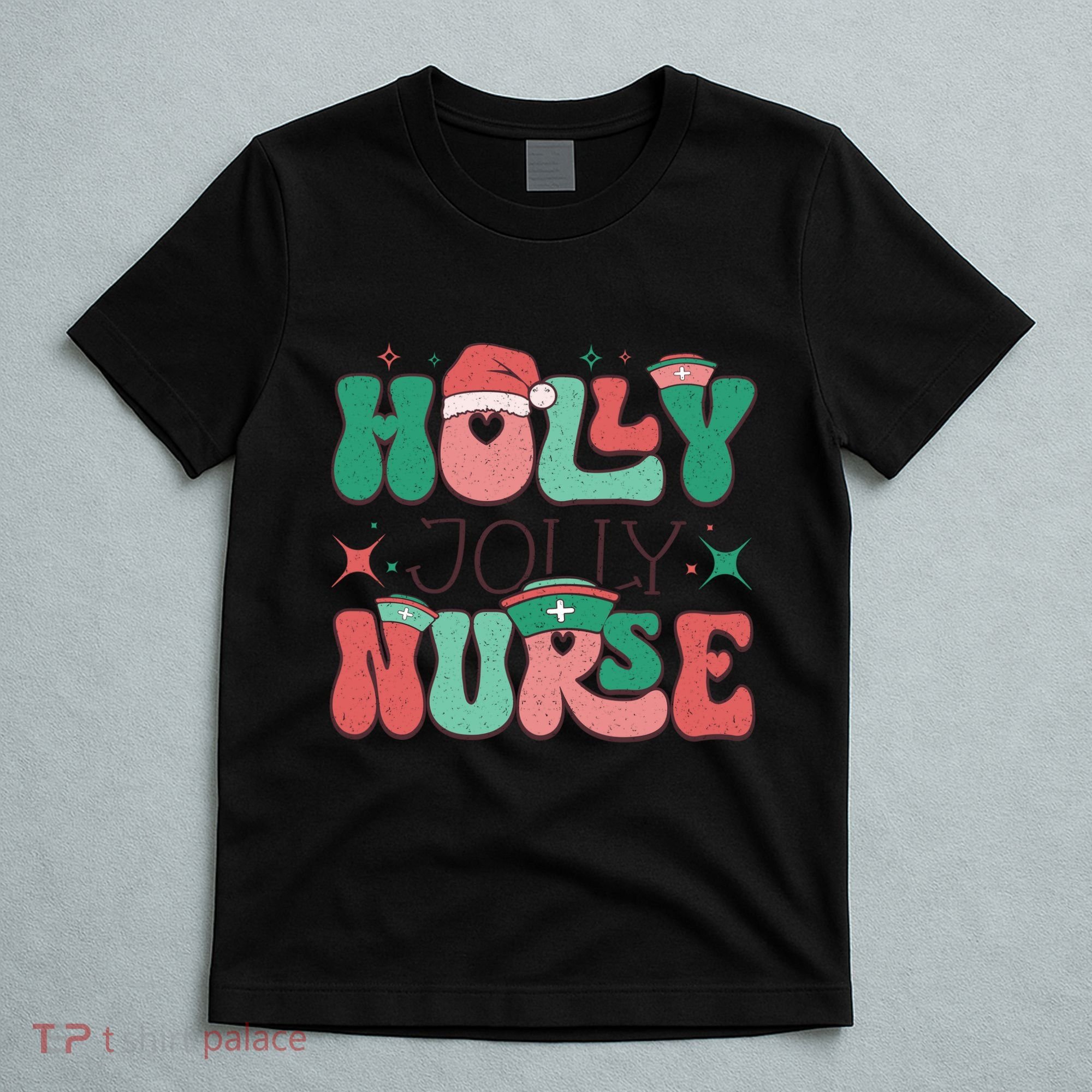 Wolly Jolly Nurse Holiday Graphic T-Shirt