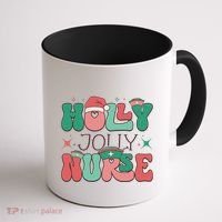 Wolly Jolly Nurse Holiday Graphic Coffee Mug thumb 1
