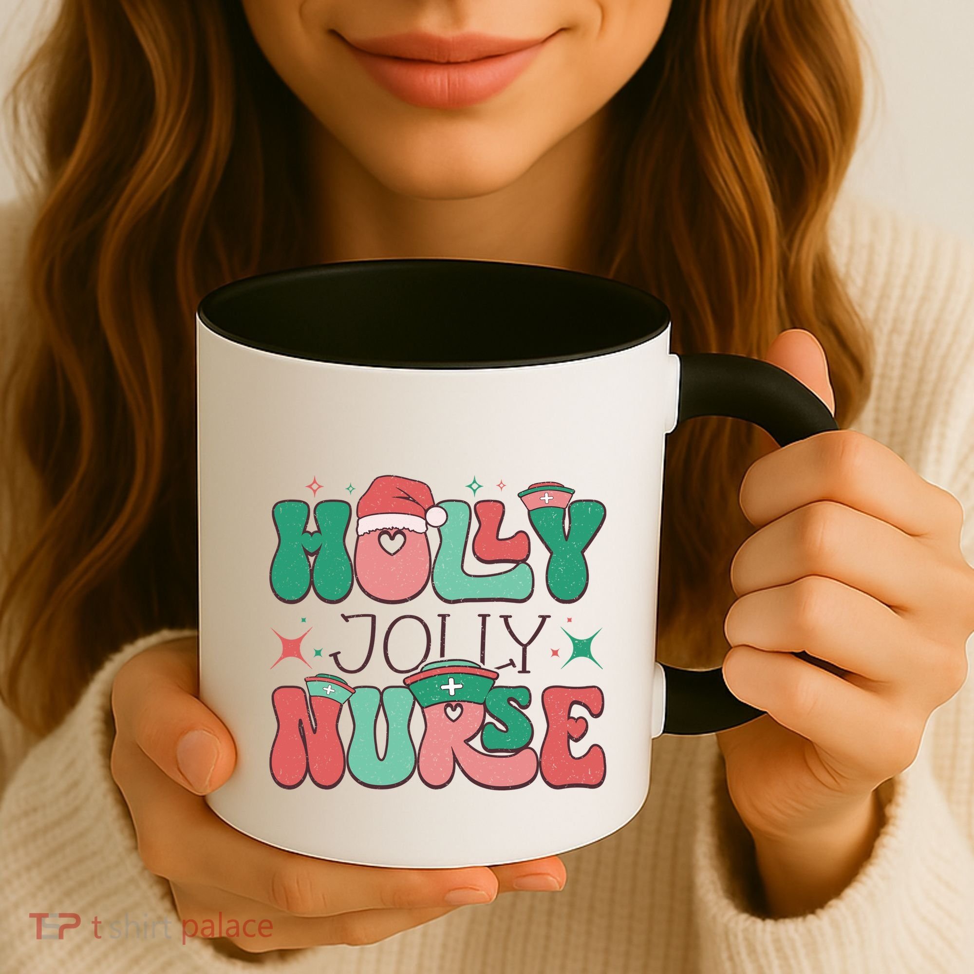 Wolly Jolly Nurse Holiday Graphic Coffee Mug