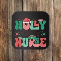 Wolly Jolly Nurse Holiday Graphic Coaster thumb 0