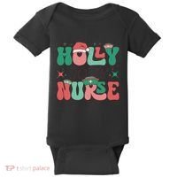 Wolly Jolly Nurse Holiday Graphic Baby Bodysuit thumb 0