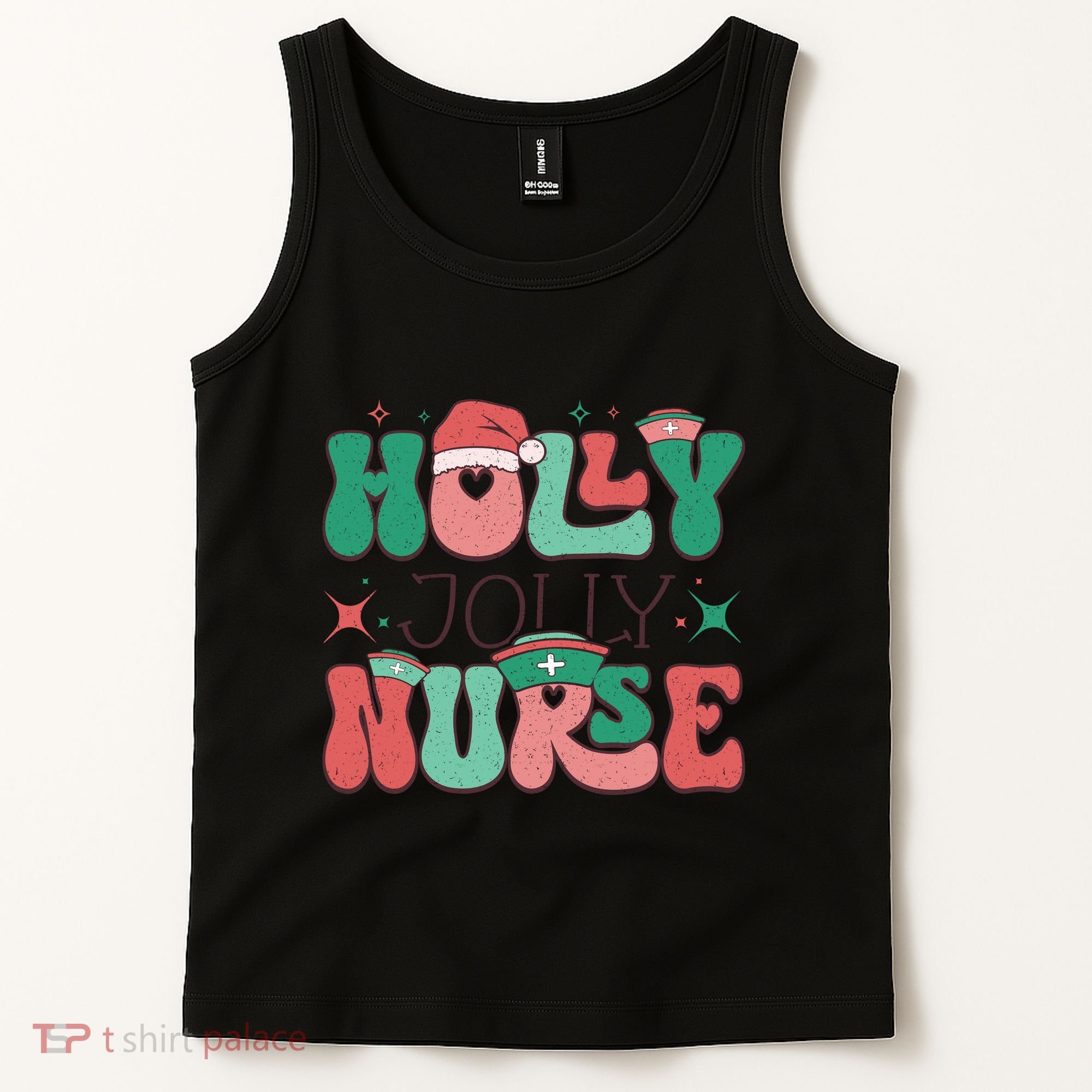 Wolly Jolly Nurse Holiday Graphic Tank Top