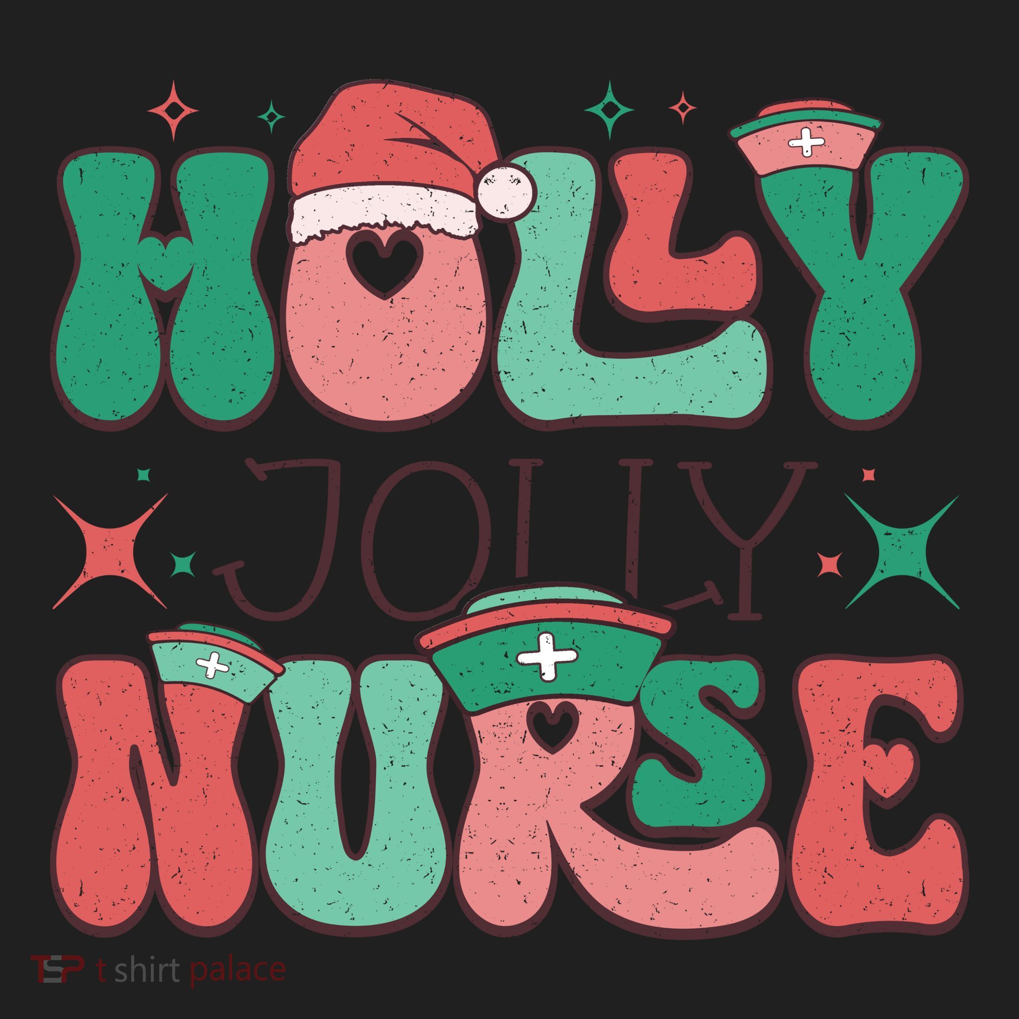 Wolly Jolly Nurse Holiday Graphic Golf Towel