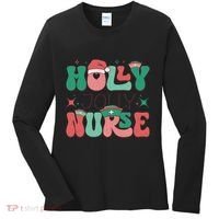 Wolly Jolly Nurse Holiday Graphic Women's Long Sleeve Shirt thumb 0