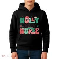 Wolly Jolly Nurse Holiday Graphic Kids Hoodie thumb 4
