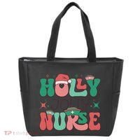 Wolly Jolly Nurse Holiday Graphic Tote Bag thumb 0