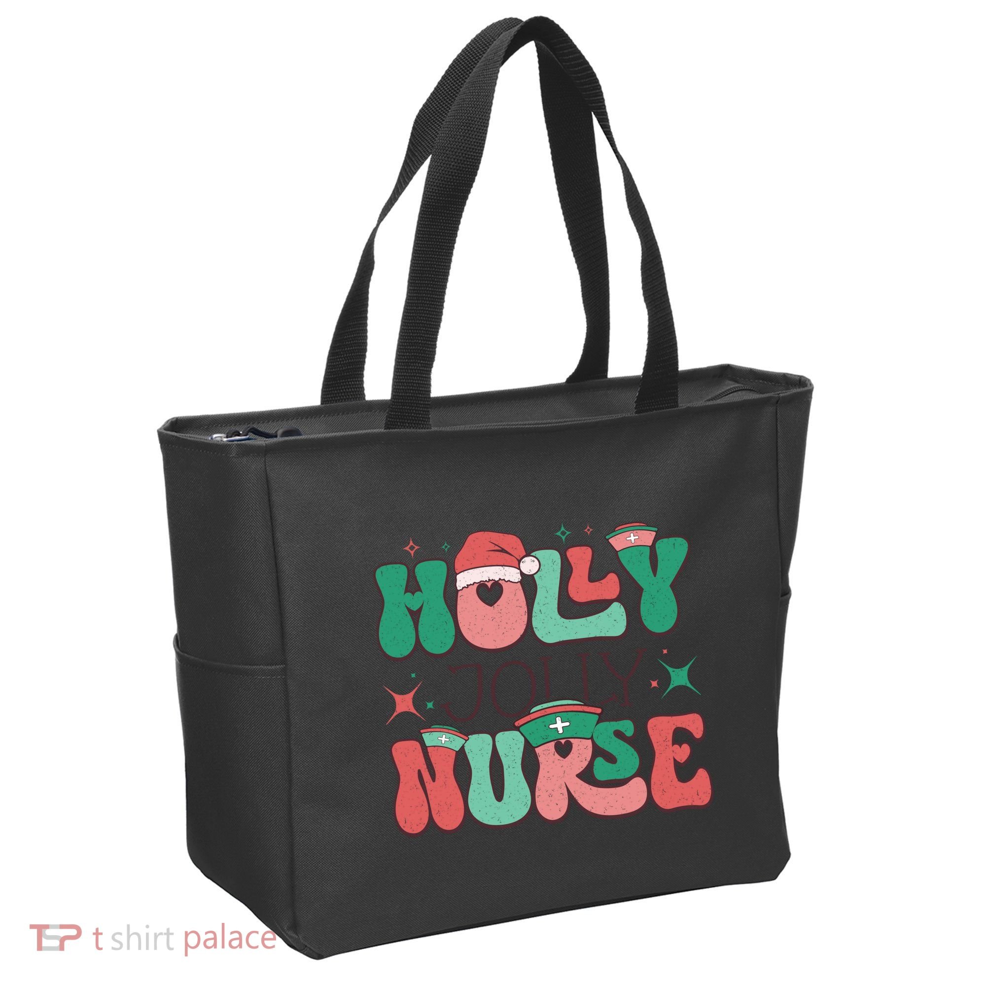 Wolly Jolly Nurse Holiday Graphic Tote Bag