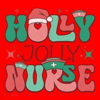 Wolly Jolly Nurse Holiday Graphic Santa Hat thumb 1