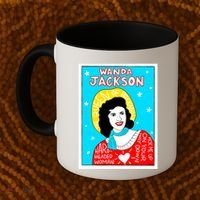 Wanda Jackson Rockabilly Folk Art Coffee Mug thumb 2