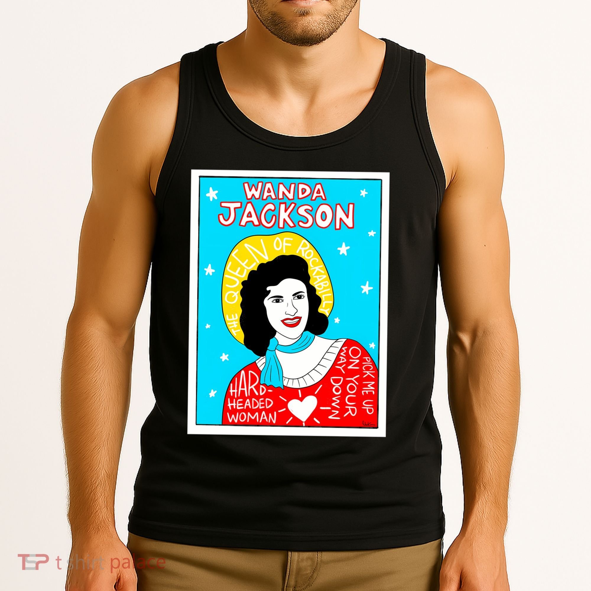 Wanda Jackson Rockabilly Folk Art Tank Top