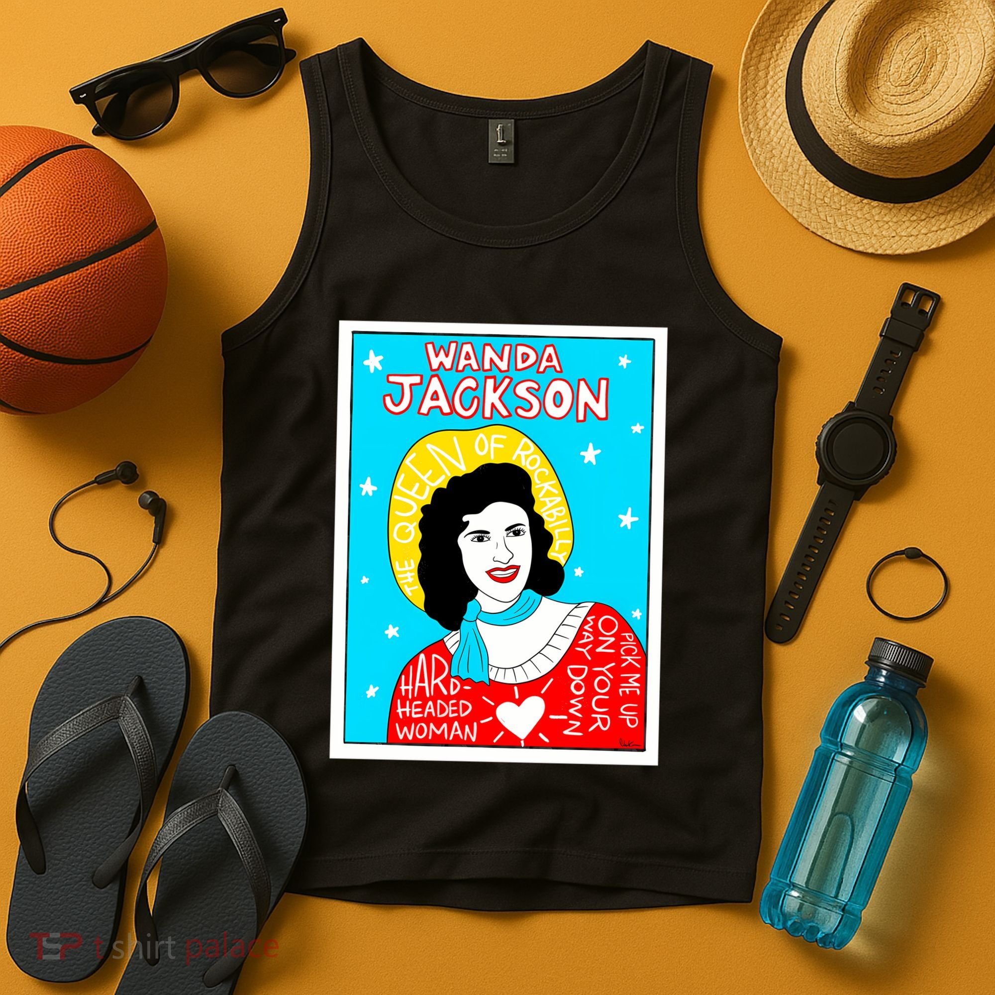 Wanda Jackson Rockabilly Folk Art Tank Top