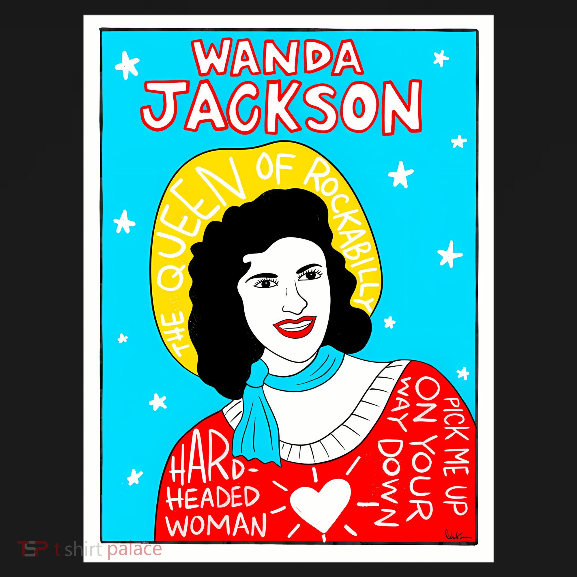 Wanda Jackson Rockabilly Folk Art Tote Bag