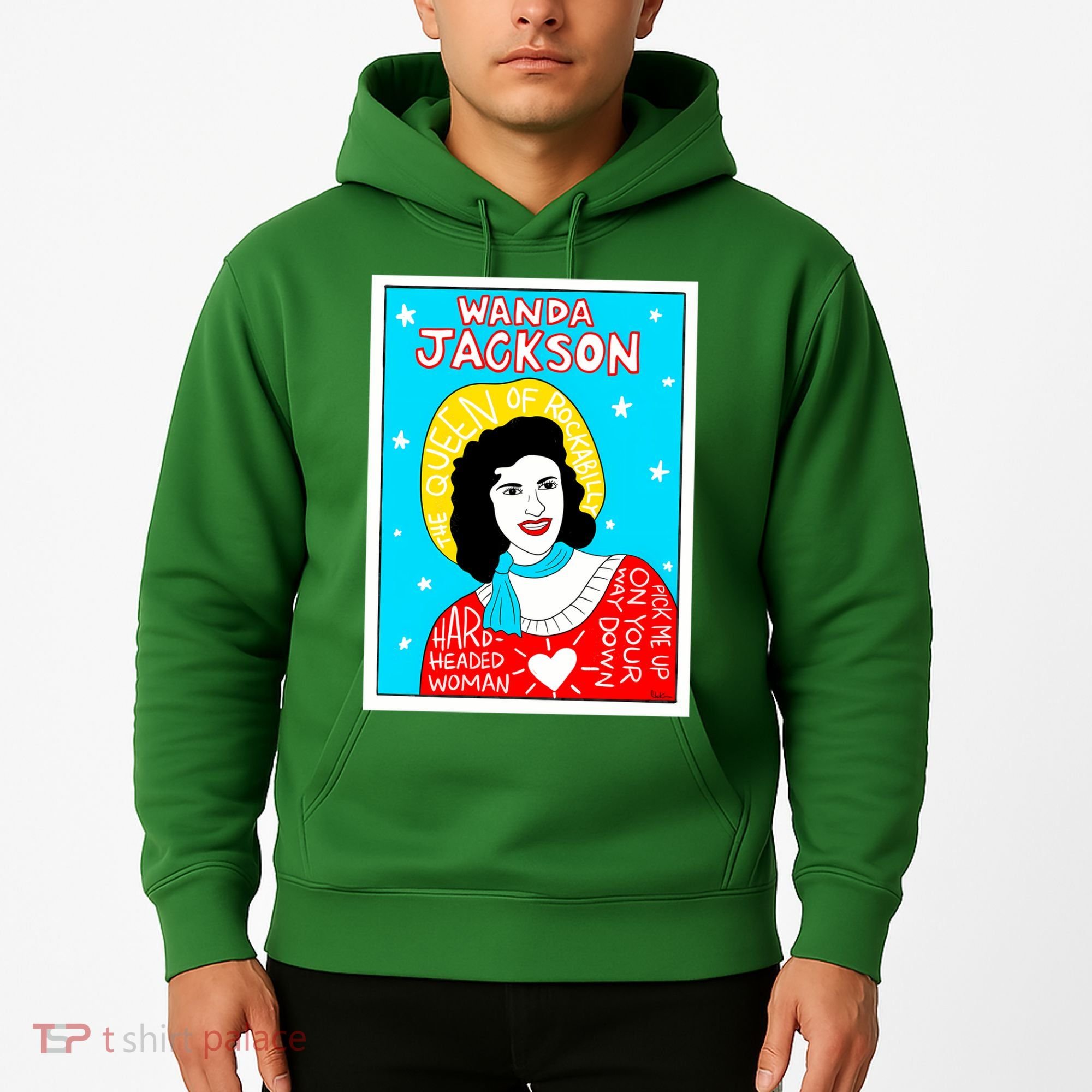 Wanda Jackson Rockabilly Folk Art Hoodie