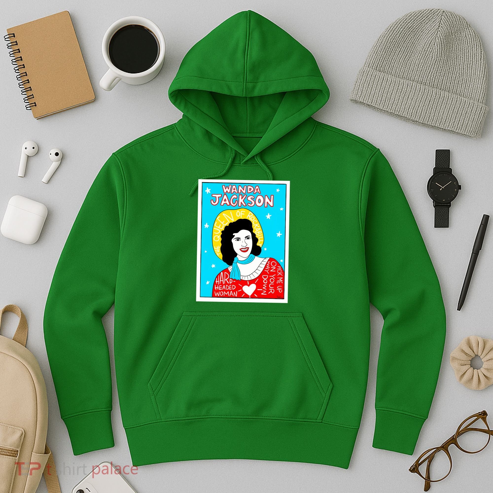 Wanda Jackson Rockabilly Folk Art Hoodie