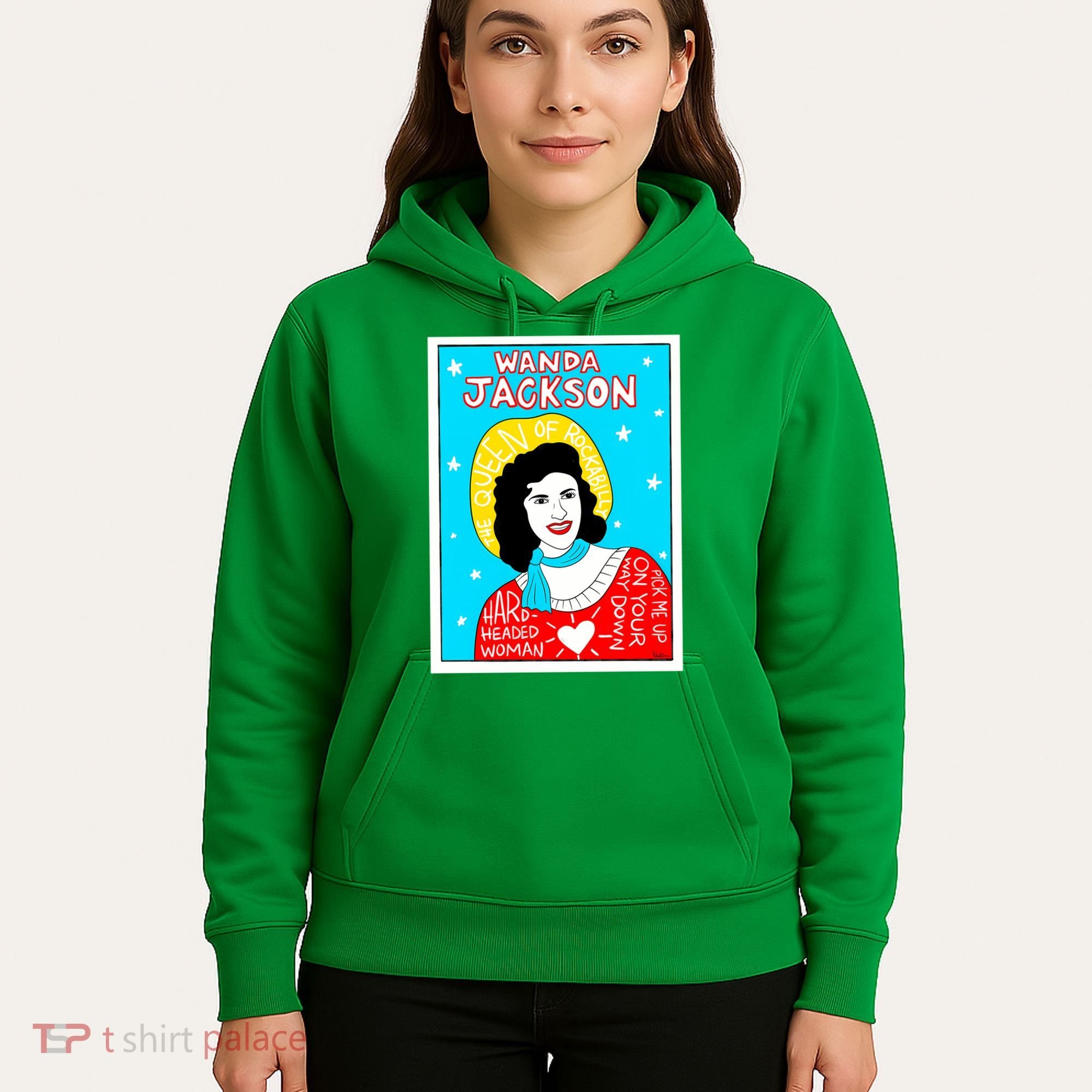 Wanda Jackson Rockabilly Folk Art Hoodie