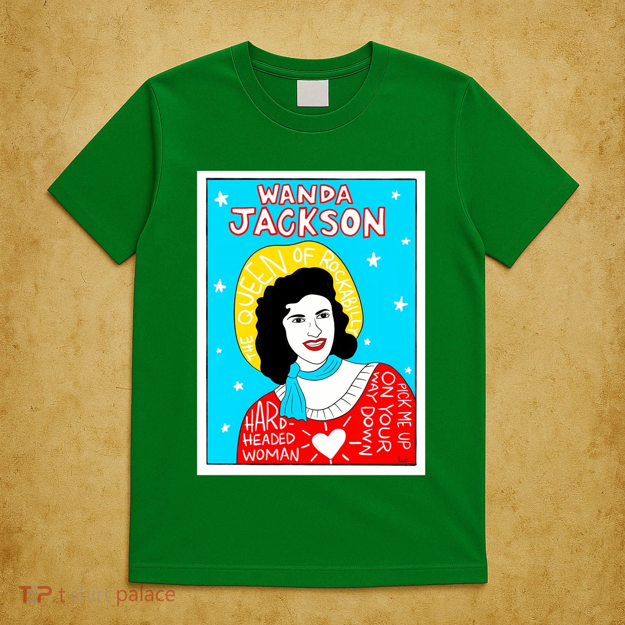 Wanda Jackson Rockabilly Folk Art T-Shirt