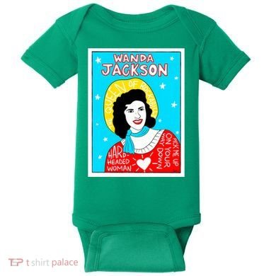Wanda Jackson Rockabilly Folk Art Baby Bodysuit