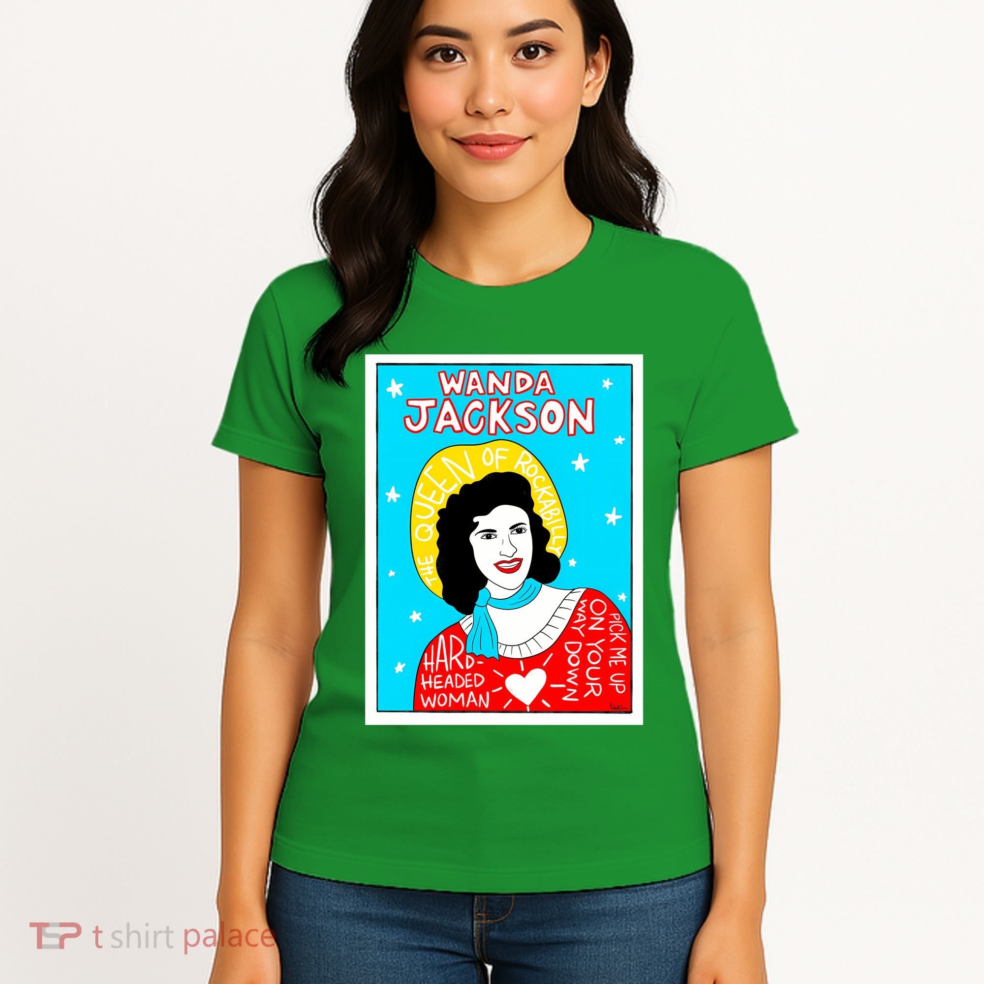 Wanda Jackson Rockabilly Folk Art Women's T-Shirt