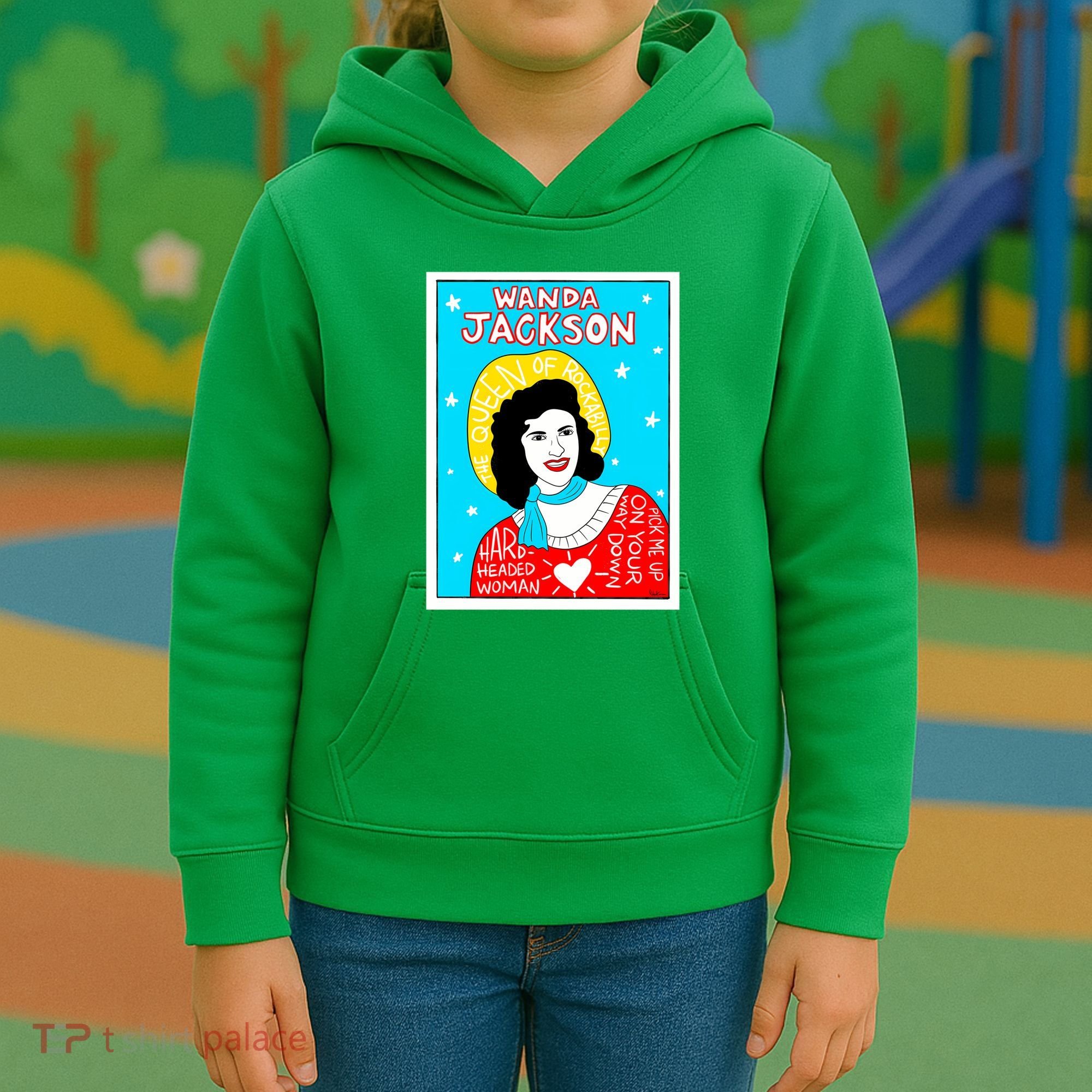 Wanda Jackson Rockabilly Folk Art Kids Hoodie