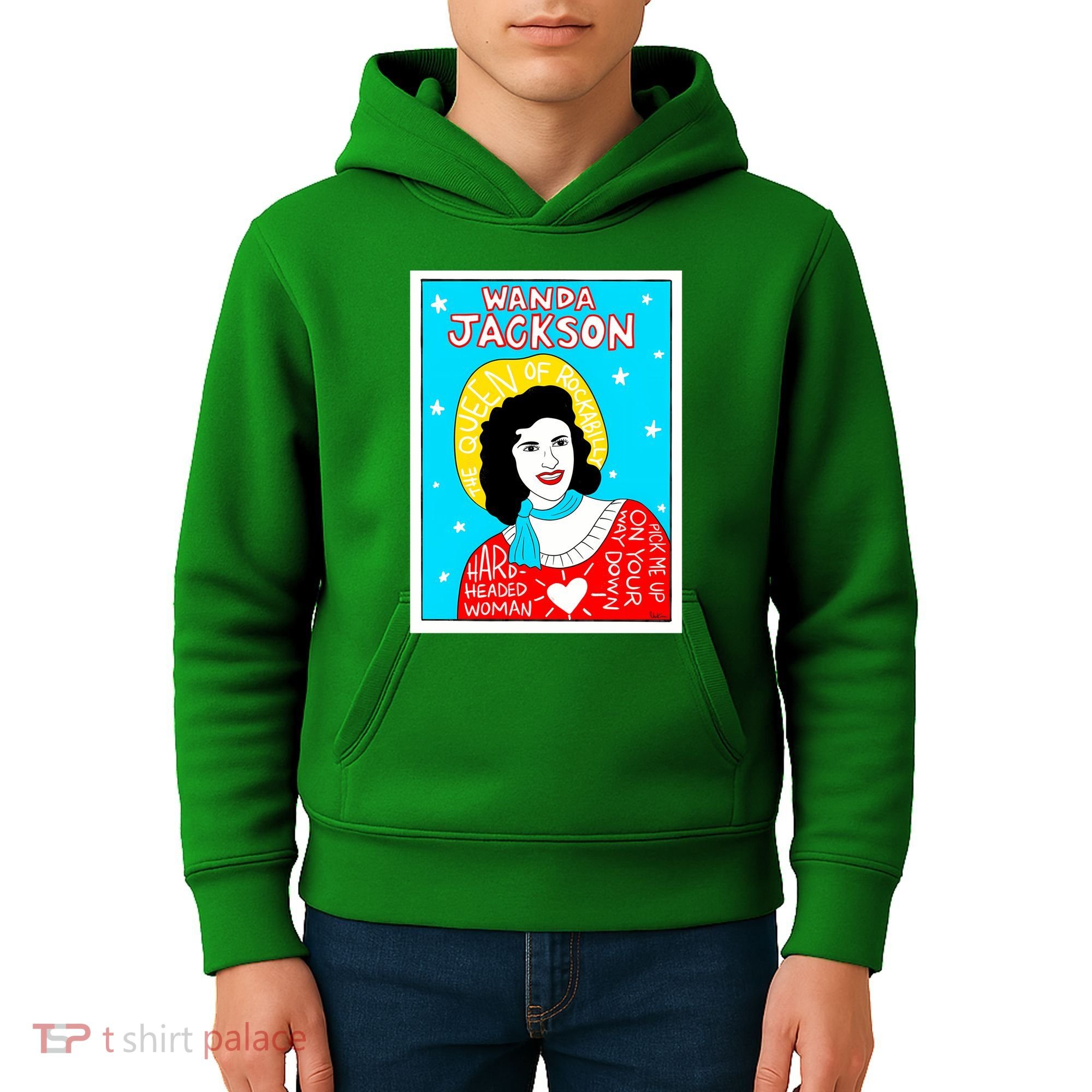 Wanda Jackson Rockabilly Folk Art Kids Hoodie