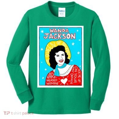 Wanda Jackson Rockabilly Folk Art Kids Long Sleeve Shirt