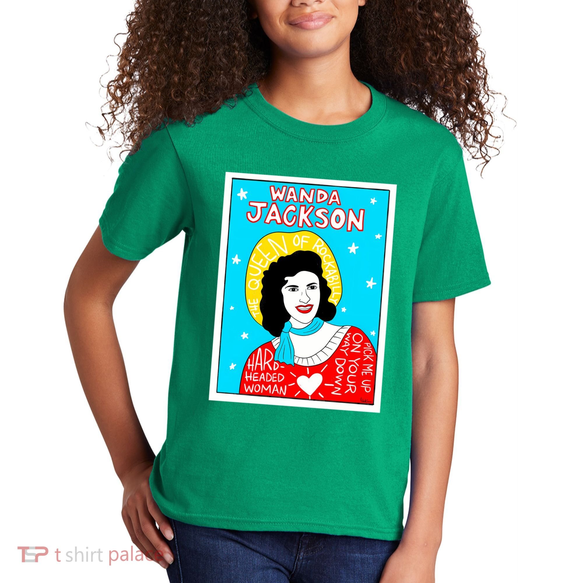 Wanda Jackson Rockabilly Folk Art Kids T-Shirt