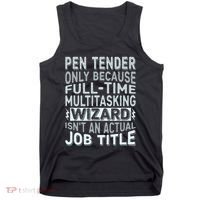 Wizard Job Title Quote Funny Pen Tender Tank Top thumb 0