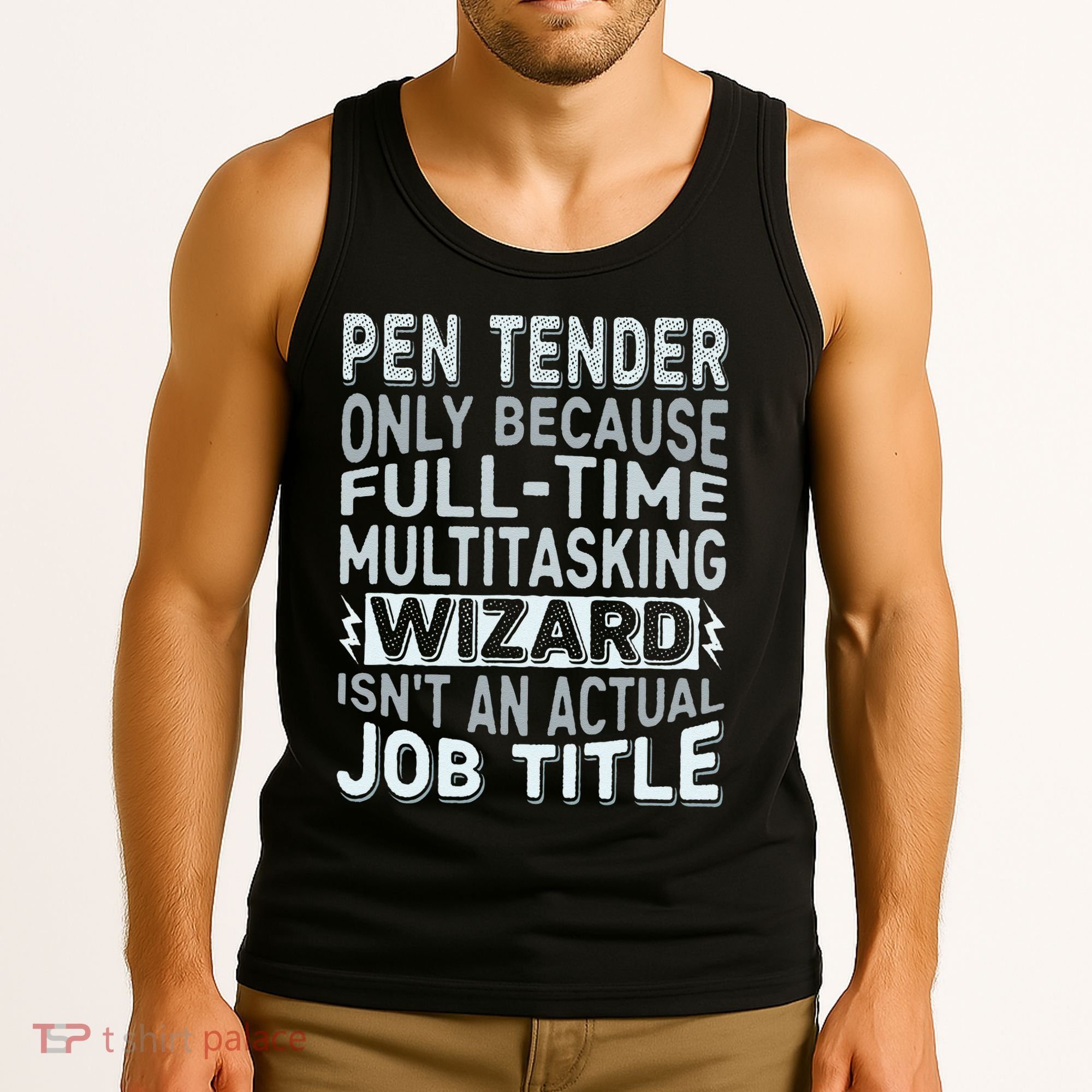 Wizard Job Title Quote Funny Pen Tender Tank Top