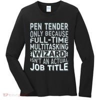 Wizard Job Title Quote Funny Pen Tender Women's Long Sleeve Shirt thumb 0