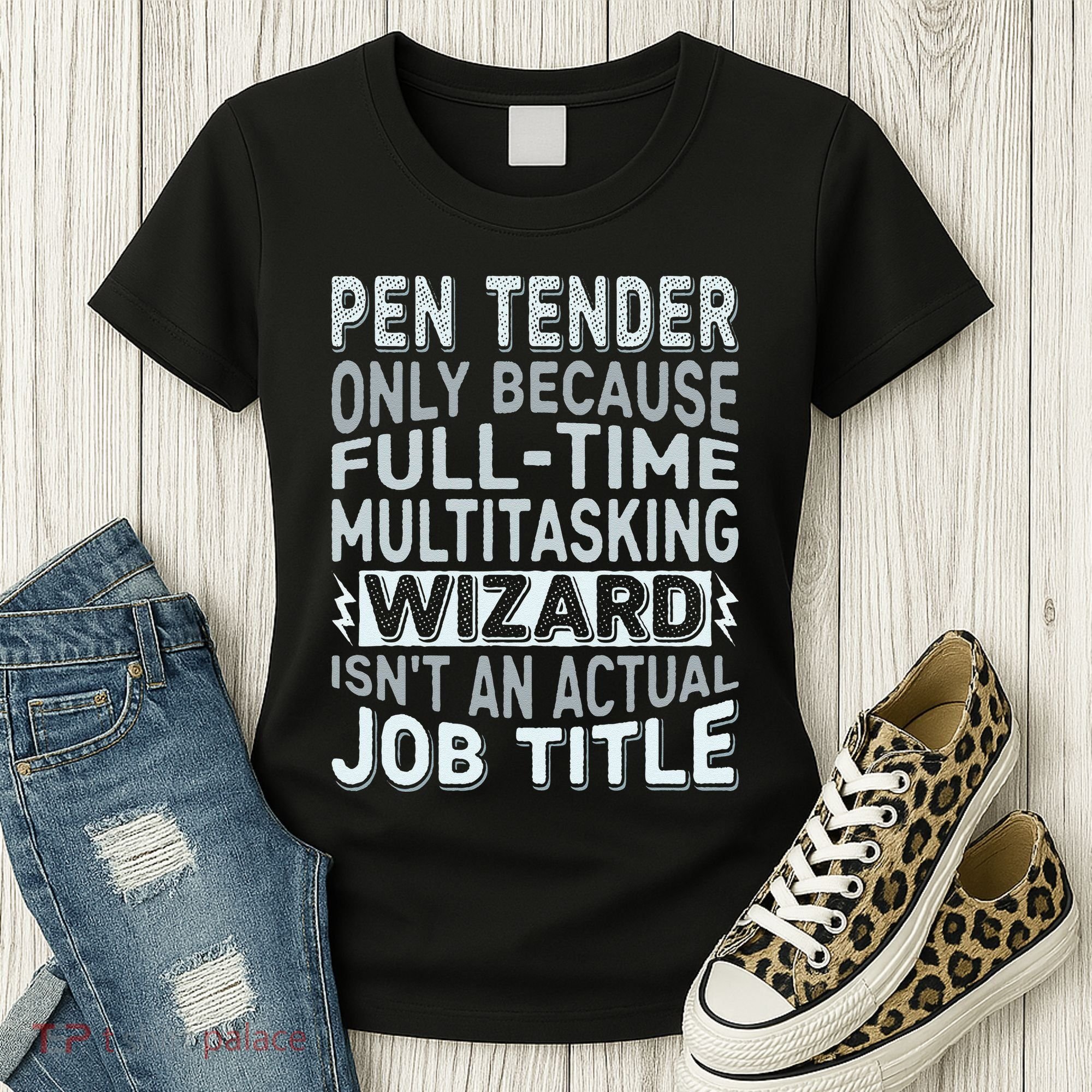 Wizard Job Title Quote Funny Pen Tender Women's T-Shirt