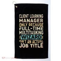 Wizard Job Title Quote Funny Client Learning Manager Golf Towel thumb 0