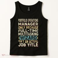 Wizard Job Title Quote Funny Portfolio Operations Manager Tank Top thumb 2