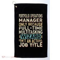 Wizard Job Title Quote Funny Portfolio Operations Manager Golf Towel thumb 0