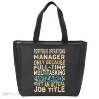 Wizard Job Title Quote Funny Portfolio Operations Manager Tote Bag thumb 0
