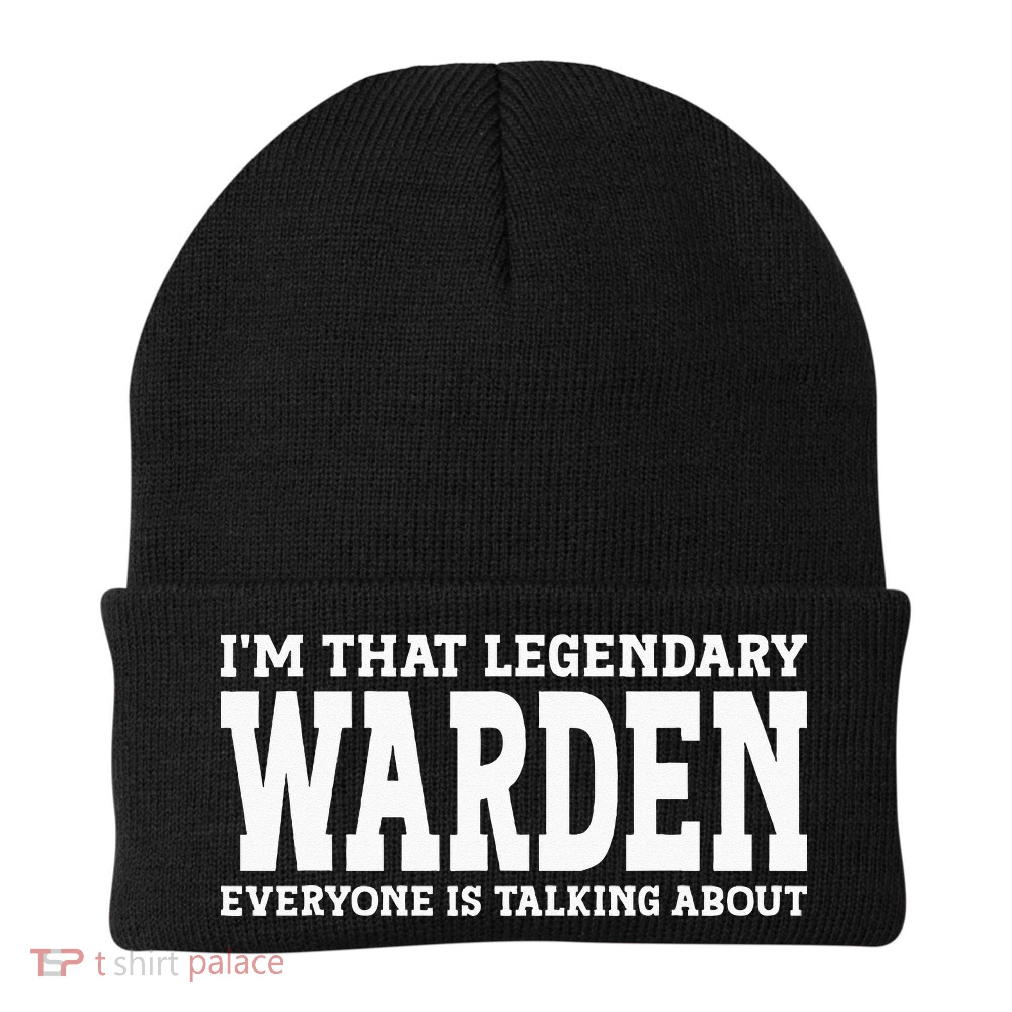 Warden Job Title Employee Funny Worker Profession Warden Beanie
