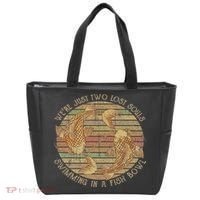 Were Just Two Lost Souls Swimming In A Fish Bowl Retro Style Tote Bag thumb 0