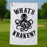 Whats Kraken Amazing Octopus Graphic Golf Towel thumb 1