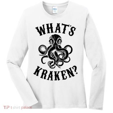 Whats Kraken Amazing Octopus Graphic Women's Long Sleeve Shirt