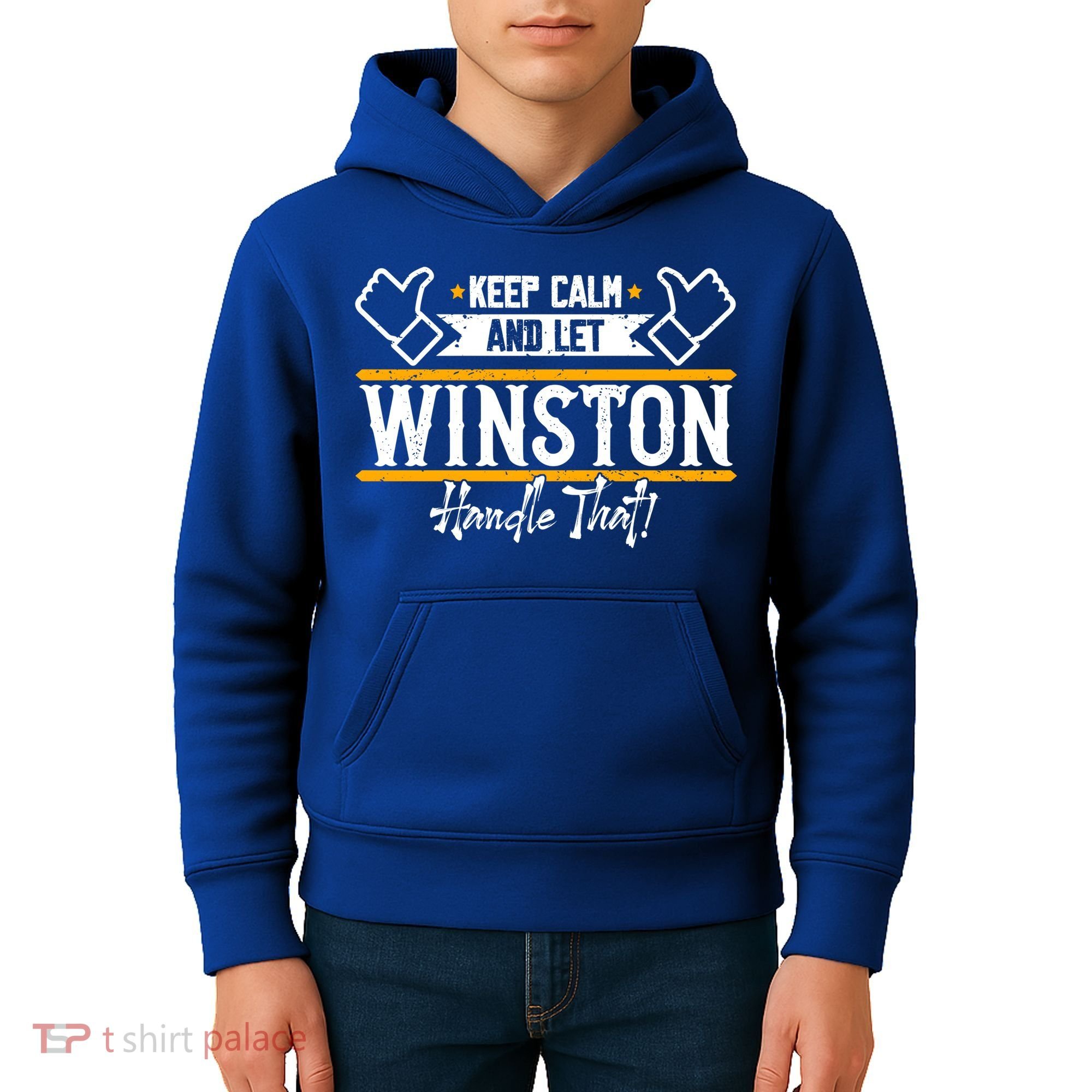 Winston Keep Calm And Let Winston Handle That Great Gift Kids Hoodie