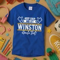Winston Keep Calm And Let Winston Handle That Great Gift Kids T-Shirt thumb 3