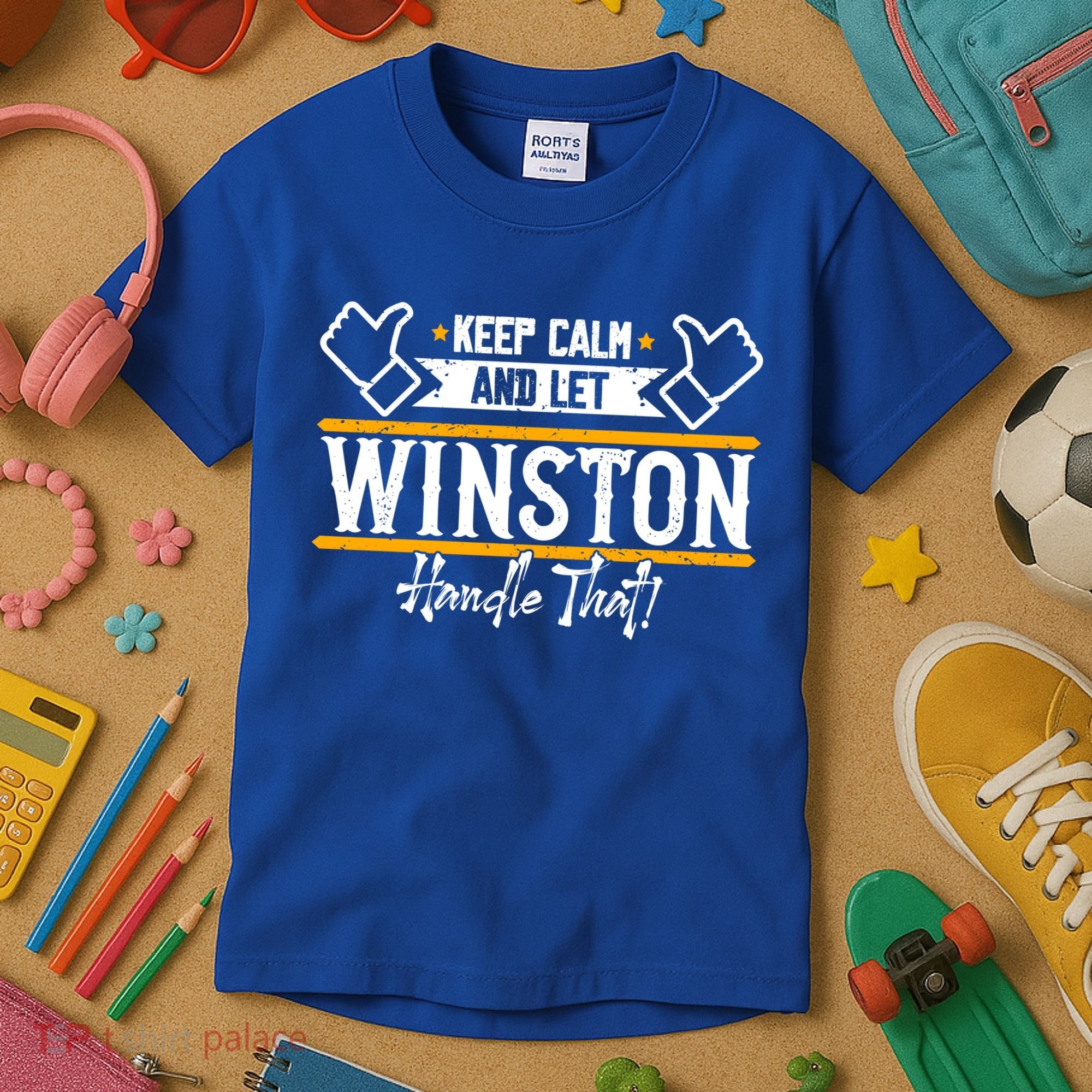 Winston Keep Calm And Let Winston Handle That Great Gift Kids T-Shirt