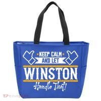 Winston Keep Calm And Let Winston Handle That Great Gift Tote Bag thumb 0