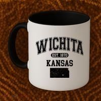 Wichita Kansas Est 1870 Varsity Coffee Mug thumb 2