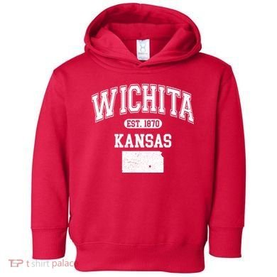 Wichita Kansas Est 1870 Varsity Toddler Hoodie