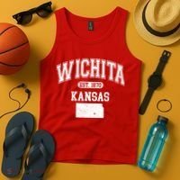 Wichita Kansas Est 1870 Varsity Tank Top thumb 4